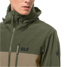 Jack Wolfskin Kurtka przeciwwiatrowa Desert Wind (wiatrproof, wodoodporna, bez PFC) zielona/brązowa męska